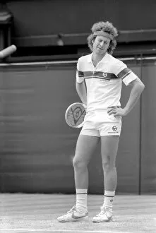 Wimbledon 1981. John McEnroe in trouble with the Umpire. July 1981 81-3764-013