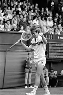 Wimbledon 1981: Singles: John McEnroe in action. June 1981 81-3631-038