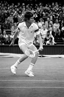 Images Dated 25th June 1981: Wimbledon 6th Day: McEnroe v. Stan Smith. Centre Court - McEnroe in action today