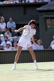 Images Dated 23rd June 1988: Wimbledon. Gabriella Sabitini v.Radka Zrubakova. June 1988 88-3372-105