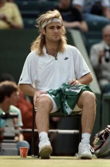Images Dated 4th July 1991: Wimbledon Tennis. Andre Agassi. July 1991 91-4261-112