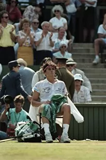 Images Dated 4th July 1991: Wimbledon Tennis. Gabriella Sabatini v. Jennifer Capriati. July 1991 91-4261-024