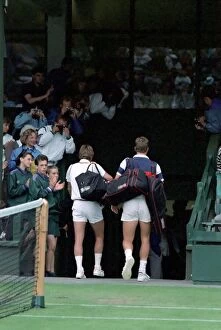 Images Dated 28th June 1989: Wimbledon Tennis. Jimmy Connors defeated by Dan Goldie in the second round