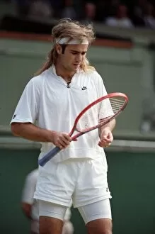Wimbledon Tennis. Mens Quarter Final: Andre Agassi v. David wheaton