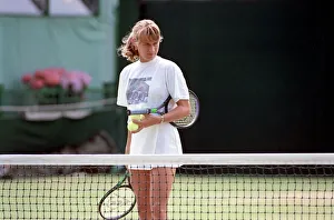 Wimbledon Tennis. Steffi Graf Training. July 1991 91-4291-017 Wimbledon Tennis. Steffi Graf Training. July 1991 91-4291-017