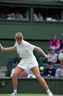 Images Dated 2nd July 1991: Wimbledon Tennis. Zina Garrison v. Steffi Graf. July 1991 91-4197-167