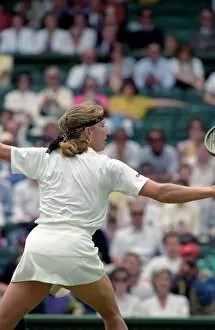 Images Dated 2nd July 1991: Wimbledon Tennis. Zina Garrison v. Steffi Graf. July 1991 91-4197-175