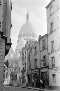 Core13 Gallery: Window shopping in the cobbled streets behind Scare Coeur Paris France 1951