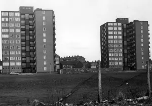 Knowsley Gallery: The Wingate Towers flats as seen from Liverpool Road. Huyton, Knowsley, Merseyside