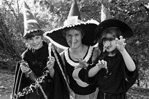 Images Dated 13th October 1989: Three witches from Brockholes Junior and Infants School