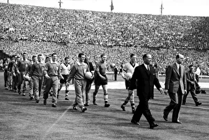 Wolverhampton Wanderers Vs. Blackburn. The teams walkout on to the pitch with Wolverhampton Wanderers Vs. Blackburn. The teams walkout on to the pitch with