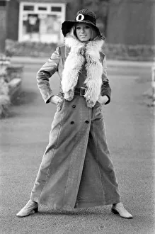 Woman wearing long maxi coat and hat. October 1969 Z10470-002 Woman wearing long maxi coat and hat. October 1969 Z10470-002
