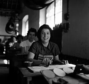 01256 Gallery: Women working in a factory in Azeitao, Portugal. June 1959