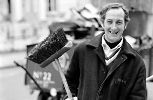Images Dated 13th April 1977: Is work wonderful?. Feature. At work in Kensington West London road sweeper John Sheppard