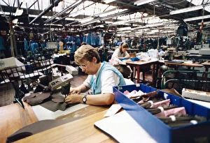 Images Dated 1st October 1995: Worker Pat Evans of Alexon textiles factory at Alexon House in Hawthorn, Pontypridd