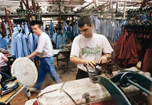 Images Dated 1st October 1995: Worker Phil Stones of Alexon textiles factory at Alexon House in Hawthorn, Pontypridd