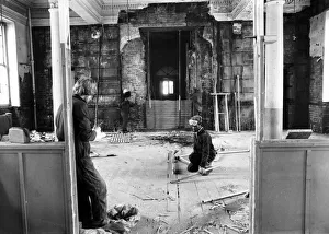 A worker is supervised inside the Queens Hotel section of the old Curzon Street Station A worker is supervised inside the Queens Hotel section of the old Curzon Street Station