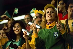 Images Dated 18th June 1974: World Cup 1974 Scotland v Brazil brazil supporters