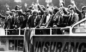 World Cup 1978 Scotland Squad in an open topped bus at Hampden Park Glasgow for World Cup 1978 Scotland Squad in an open topped bus at Hampden Park Glasgow for