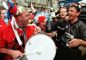 Images Dated 17th June 1998: World Cup France 1998. Tartan army football fans make their way to the stadium in