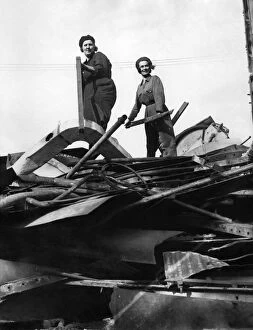 World War II Women. Women salvagers collecting scrap metal. September 1942 P010266
