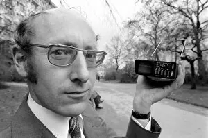 Images Dated 10th January 1977: Worlds 1st pocket TV. Sinclair Radionics. Managing Director of Sinclair Radionics, Mr