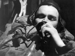 A wounded RAF radio operator during World War Two September 1941 A wounded RAF radio operator during World War Two September 1941
