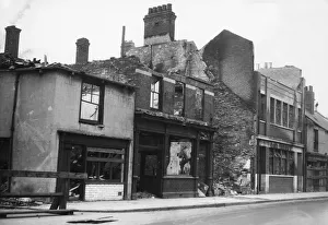 Wrecked and burnt out shops on Lombard Street, Hull following a raid on the centre of Wrecked and burnt out shops on Lombard Street, Hull following a raid on the centre of
