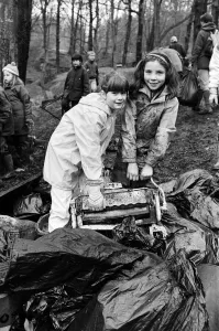 Wringing out the old... nine-year-olds Victoria Clegg (left Wringing out the old... nine-year-olds Victoria Clegg (left