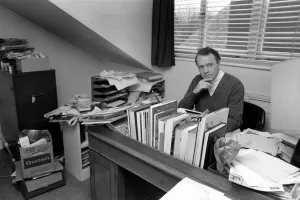 Writer, Gavin Lyall pictured at his home at Provost Road, Chalk Farm, N.W.3 Writer, Gavin Lyall pictured at his home at Provost Road, Chalk Farm, N.W.3