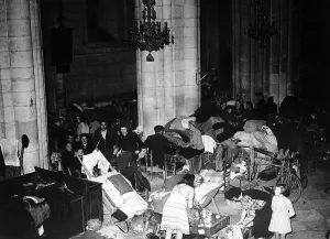 WW2 - Hundreds of refugees have been living in the aisles WW2 - Hundreds of refugees have been living in the aisles
