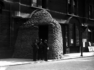 WW2 Police Station Air Raid Precautions September 1939 Three policemen wearing WW2 Police Station Air Raid Precautions September 1939 Three policemen wearing