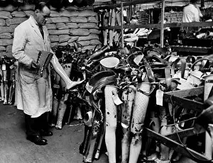 00154 Gallery: WW2 William Houston making artifical legs 1942 at Roehampton Hospital London
