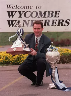Images Dated 1st January 1993: Wycombe Wanderers Martin O Neill with Vauxhall Conference and FA Trophy 1993