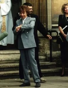 Bill Wyman of Rolling Stones waits for bride Mandy Smith on wedding day 5th June 1989 Bill Wyman of Rolling Stones waits for bride Mandy Smith on wedding day 5th June 1989