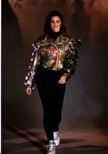 Images Dated 18th December 1989: Yasmin Le Bon Model and wife of Simon Le Bon on the cat walk during the British Fashion