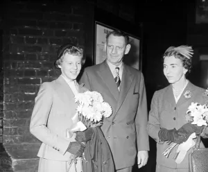 01239 Gallery: Fifteen year old Princess Margrethe of Denmark, pictured with her father, King Frederik