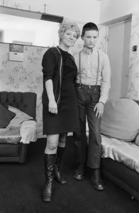 Fifteen year old skinhead Chris Harward poses at home with his mother Joan at their flat Fifteen year old skinhead Chris Harward poses at home with his mother Joan at their flat