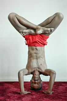 Images Dated 3rd May 1999: Yoga positions. Position is called Lotus in Tripod Headstand
