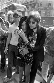 Images Dated 15th July 1971: Yoko Ono launches her new book 'Grapefruit'accompanied by her husband