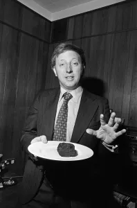 Images Dated 1st April 1977: Yorkshire mineworkers leader Arthur Scargill has it on a plate
