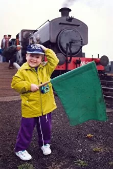 Images Dated 27th March 1991: This young boy wants to be the engine driver of this locomotive at Bowes Railway Museum