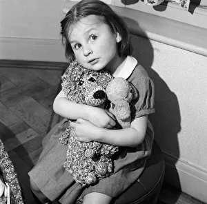 A young girl with her teddy bears. 2nd May 1955 A young girl with her teddy bears. 2nd May 1955