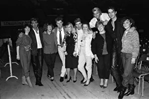 Images Dated 7th December 1984: Six young ladies met Spandau Ballet (Martin Kemp, Gary Kemp, John Keeble