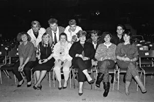 Images Dated 7th December 1984: Six young ladies met Spandau Ballet (Steve Norman, Gary Kemp, John Keeble