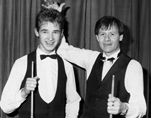 Images Dated 27th August 1987: The youngest professional snooker player ever Stephen Hendry (left