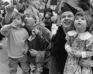 Images Dated 14th December 1992: Youngsters were startled by Santas arrival when the Huyton Fire Station staff held a