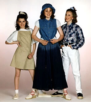 Images Dated 28th June 1994: Youth fashion - three female teenagers girls modelling summer clothes Fawn mini