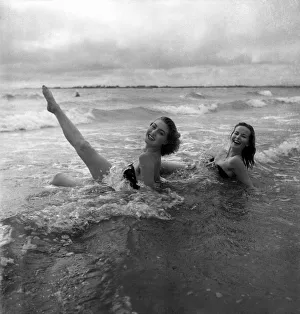 Yvonne Marsh and Ann Hanslip seen here bathing in the sea at West Wittering Yvonne Marsh and Ann Hanslip seen here bathing in the sea at West Wittering