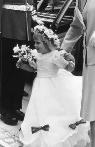 Zara Phillips as a bridesmaid at the wedding of Zara Legge-Bourke (sister of Tiggy Zara Phillips as a bridesmaid at the wedding of Zara Legge-Bourke (sister of Tiggy